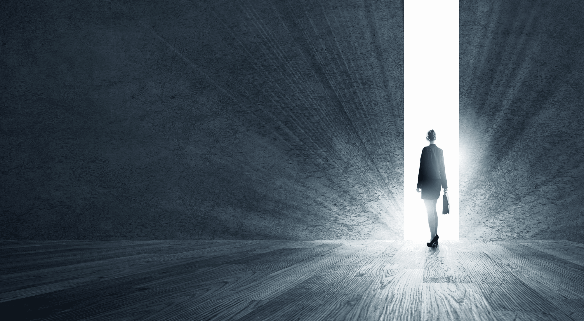 woman on the threshold of opportunities